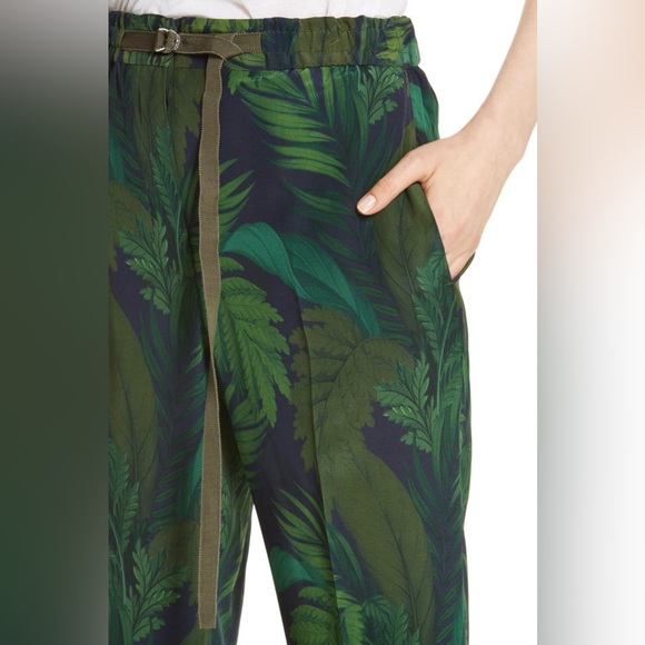 Moncler Palm Print Silk Pants - Picture 2 of 6